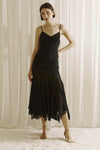 Black Midi Spaghetti Strap Dress