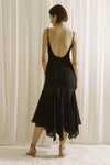 Black Midi Spaghetti Strap Dress