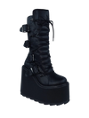 Dune Moto Black Wedge Boot