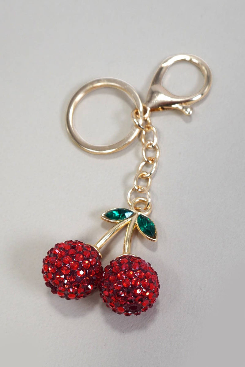 Rhinestone Cherry Purse Charm and/or Keychain
