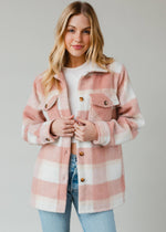 Pink, Tan & Cream Plaid Jacket