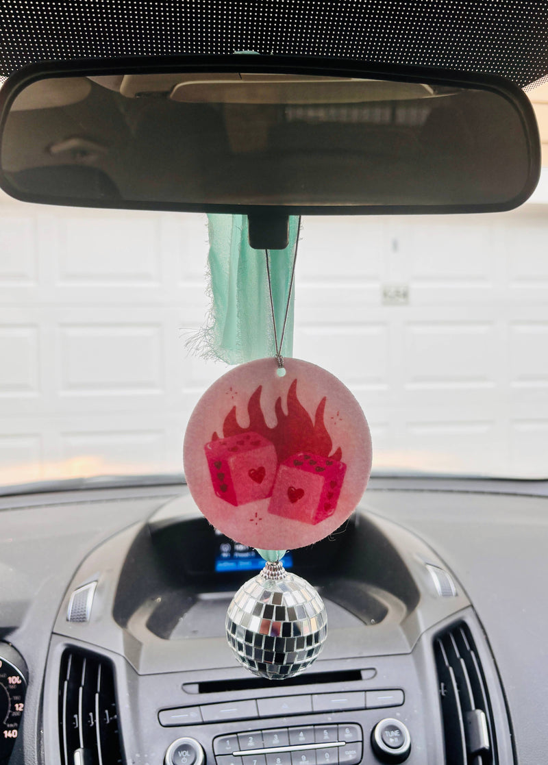 Chiffon Ribbon Disco Car Charm