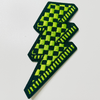 2.5” Green Checkered Lightning Bolt- Embroidered Hat Patch