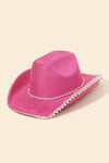Rhinestone Pearl Trim Cowboy Hat