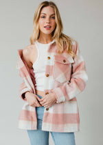 Pink, Tan & Cream Plaid Jacket