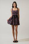 Seliora Plaid Bow Mini Dress