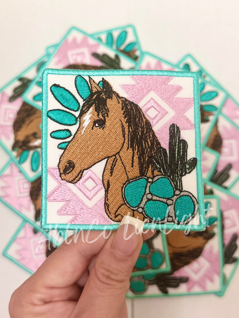 Horse rodeo cowboy turquoise patch