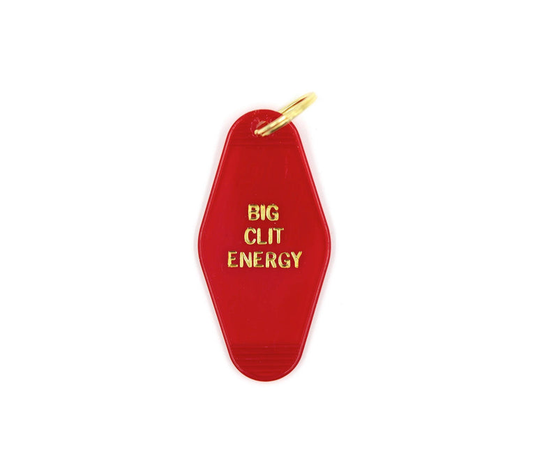 Big Clit Energy Motel Style Keychain in Red and Gold