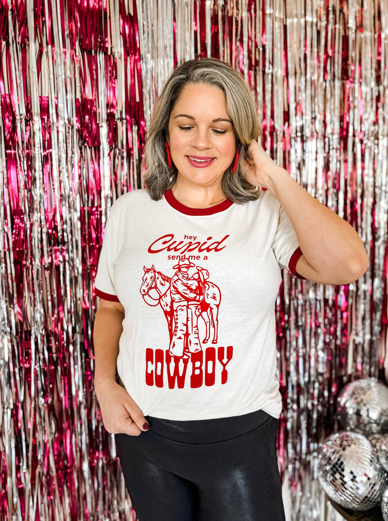 Hey Cupid Send Me a Cowboy Valentine Shirt