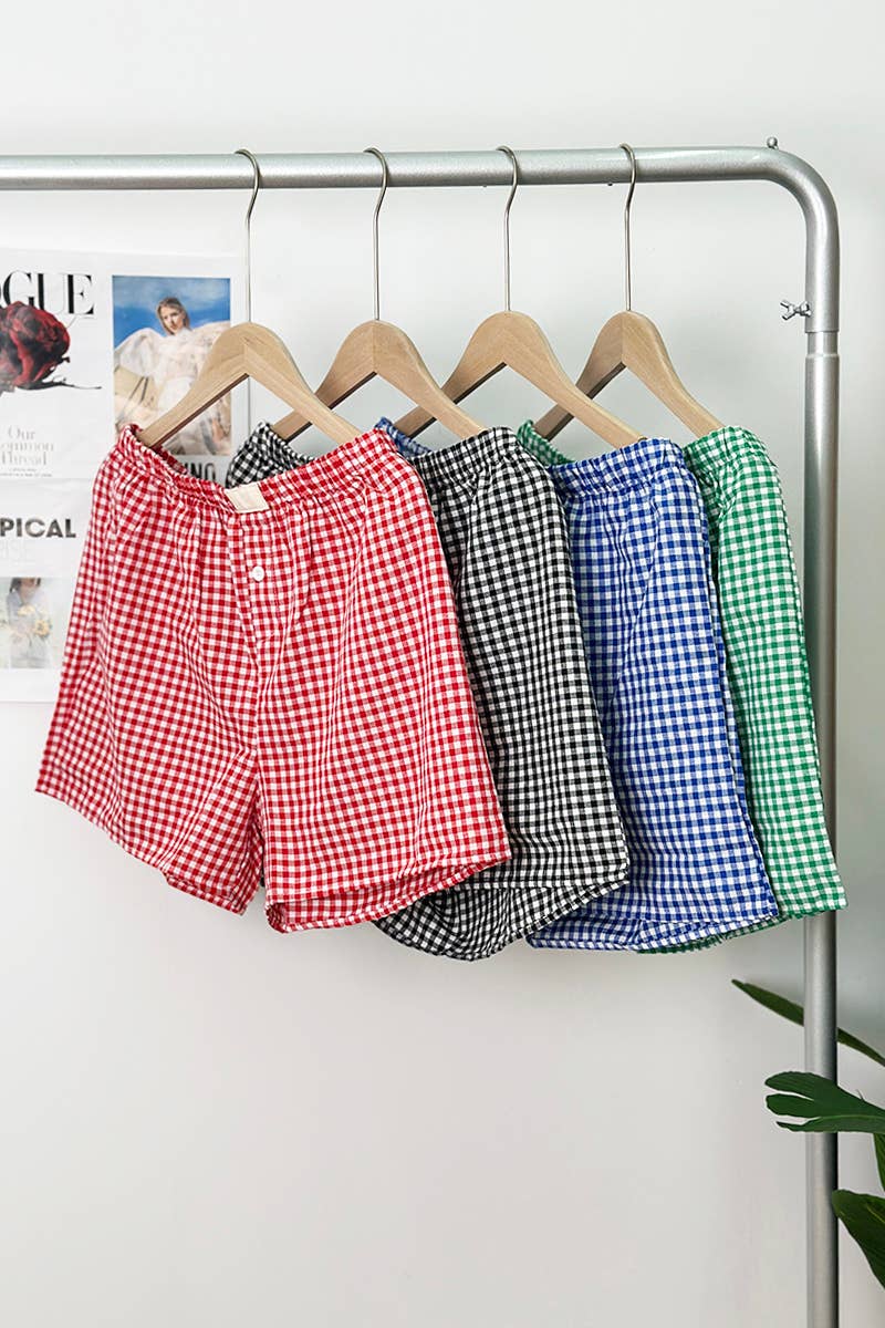 Gingham High-Rise Shorts