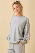 Heather Grey w/Pink Bow SET-SIZES MUST MATCH