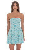 Sequin Beaded Flare Shortie Dress