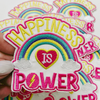 3" Happiness is POWER   -  Embroidered Hat Patch
