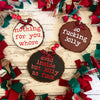 Funny Quirky Wood Christmas Ornament