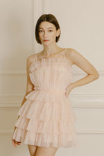 Pink White Dot Tulle Shortie Dress