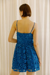 Royal Blue Floral Eyelet Mini Dress