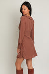 Cocoa V Neck Ruffle Shortie Dress