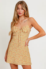 Yellow Ditsy Shortie Dress