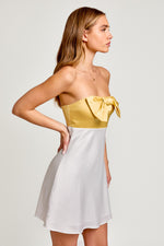 Strapless Bow Detail Mini Dress