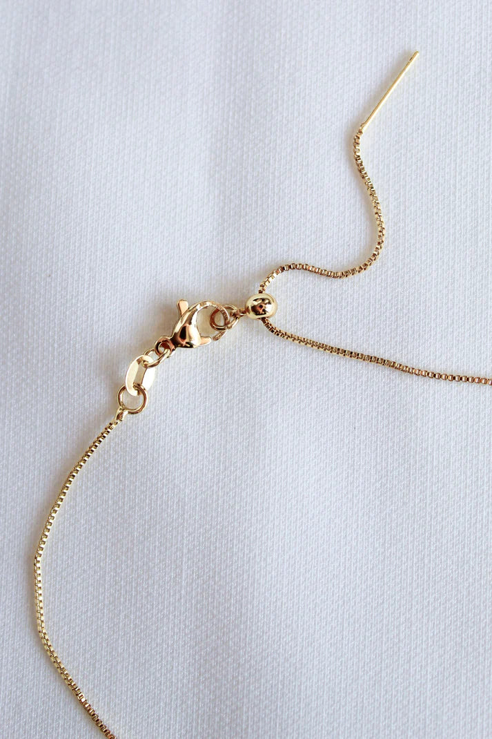 Gold Filled Slide Initials and Stones Bar-Necklace Only