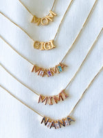 Gold Filled Slide Initials and Stones Bar-Necklace Only