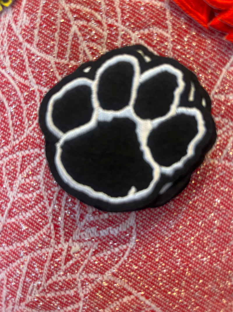 Black with White Dog Paw Patch