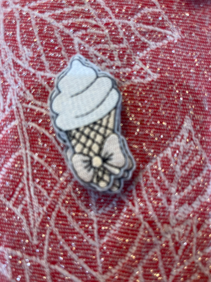 Ice Cream Cone Bow Patch