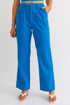 Royal Blue High Waist Wide Leg Pants