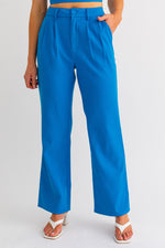 Royal Blue High Waist Wide Leg Pants