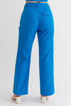 Royal Blue High Waist Wide Leg Pants