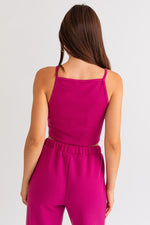 Magenta Knit Crop Pink