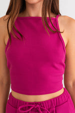Magenta Knit Crop Pink