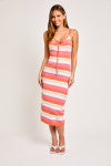 Orange Multi Stripe Maxi Dress