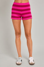 Fuchsia Magenta Stripe Shorts