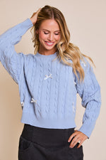 Crew Neck Bow Detail Sweater