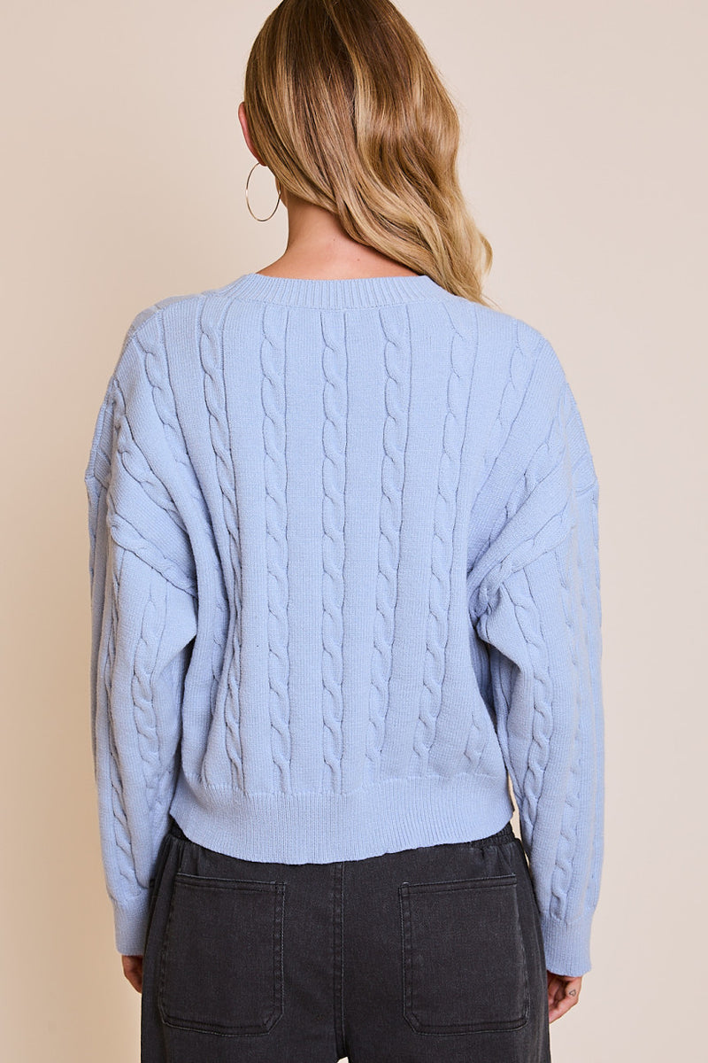 Crew Neck Bow Detail Sweater