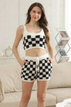 Checkered Pattern Luxury Soft Crop Tank Top