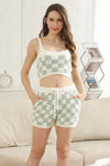 Checkered Pattern Luxury Soft Crop Tank Top