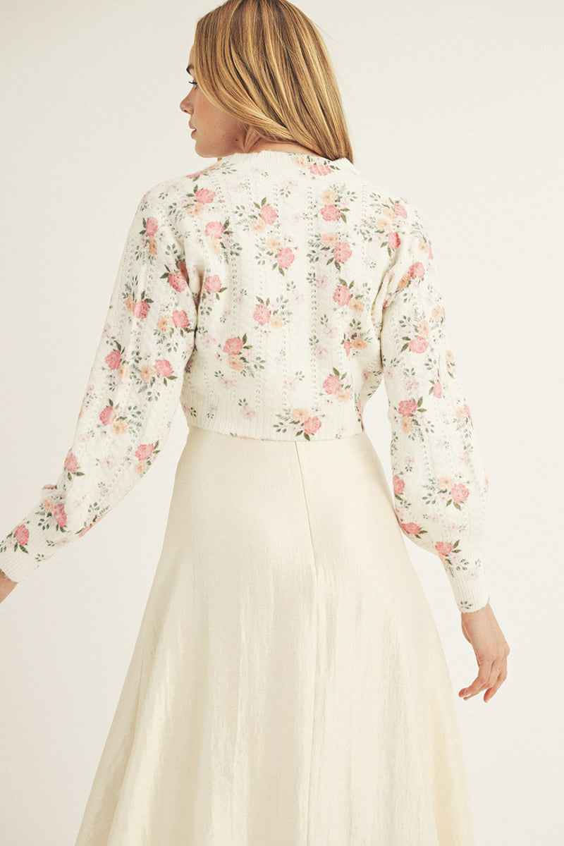 Floral Bouquet Crop Cardigan