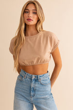 Roll Tab Cropped Tee