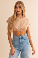 Roll Tab Cropped Tee