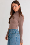 Long Sleeve Mock Neck Crop Top