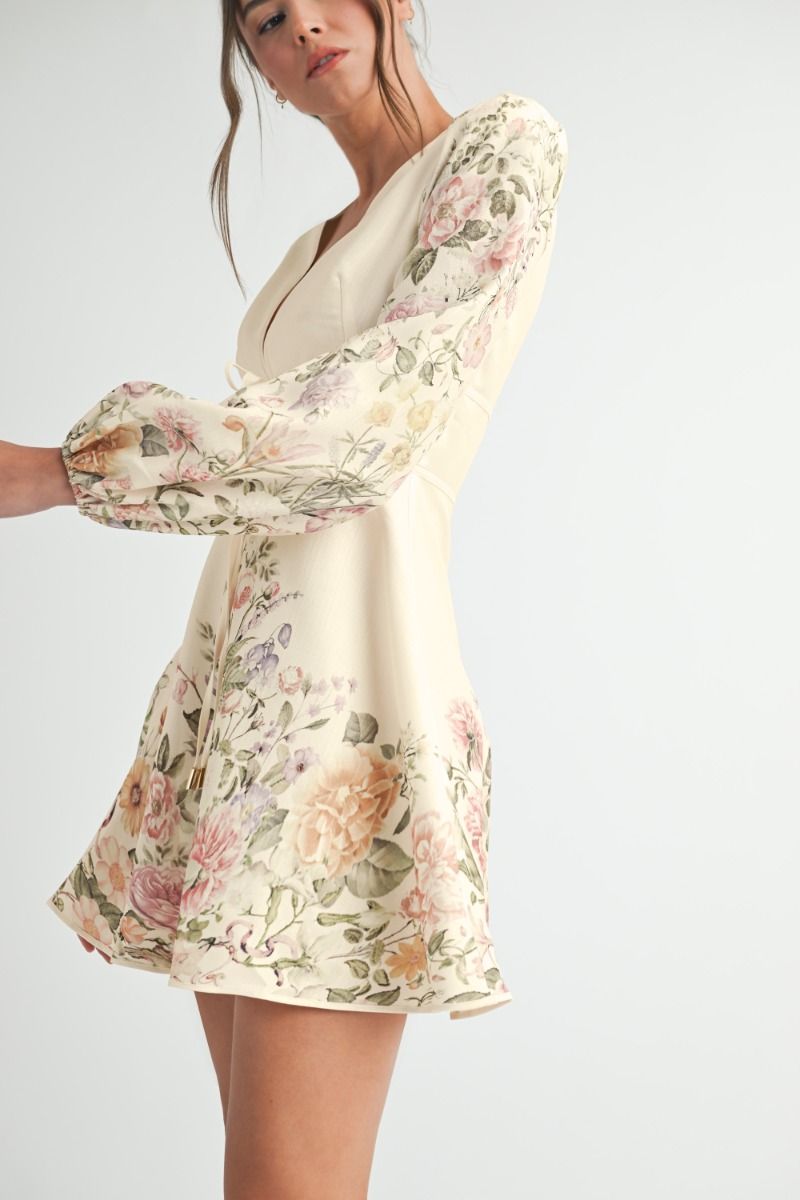 Long Sleeve Floral Mini Dress