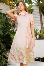 Powder Pink Midi Floral Dress