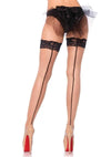 Stay Up Lace Top Back seam Fishnet Thigh Highs