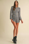 Tweed Long Sleeve Romper