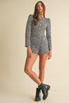 Tweed Long Sleeve Romper