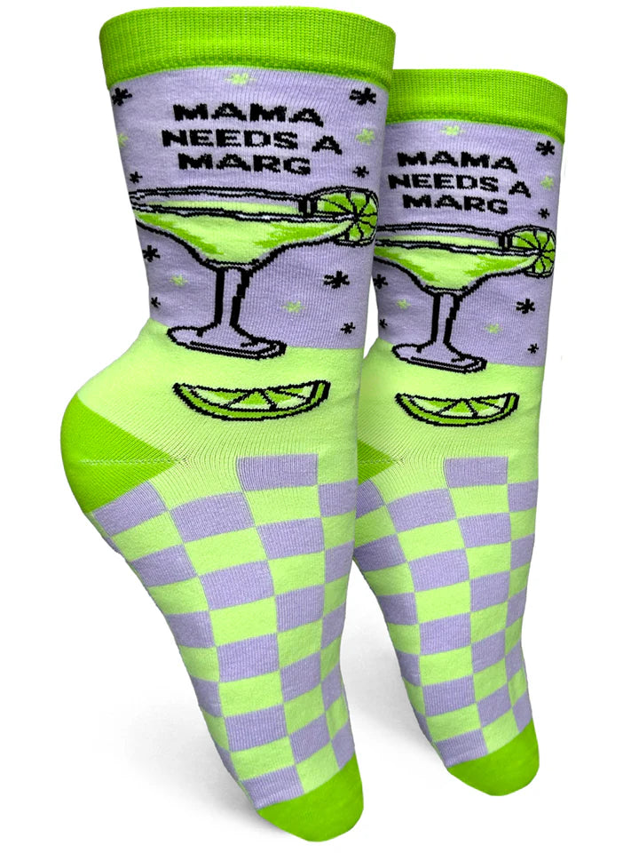 Mama Needs a Marg Womens Crew Socks