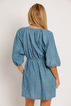 Denim Balloon Sleeve Dress