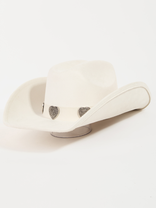 Engraved Heart Charms Soft Cowboy Hat